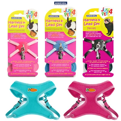 Ferret Rabbit Harness & Lead Set Ancol Adjustable Guinea Pig Small Animal Mesh - Image 1 of 4