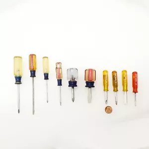 Craftsman small vintage screwdriver lot stubby pocket short phillips flat tip - Picture 1 of 12