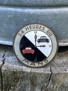 Le Mans Rare 24 Heures Du Mans Brass And Enamel Domed Grille Badge - Foto 1 di 14