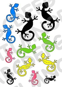 12 AUTO AUFKLEBER MOTORRAD TUNING Geckos GEKO GECO EIDECHSEN CAR STICKERS WASSERDICHT - Bild 1 von 1