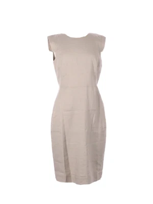 NUEVO CON ETIQUETAS J.Crew Resume Funda en Lino Beige Vestido de Lino Elástico 10 $168 Foto 1 de 4