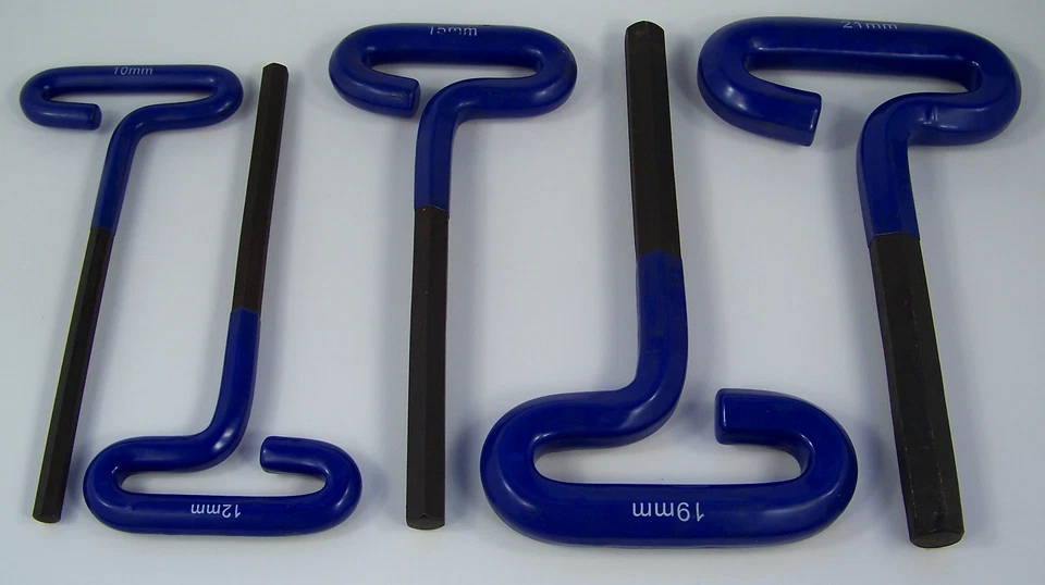 5pc JUMBO Extra Long T-Handle HEX KEY SET Metric BIG 21mm Dipped Vinyl Handles - Image 1 of 1