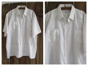 Gentlemens Collection Guayabera Shirt Mens 2XL Decorative Pleating 4 Pockets - Picture 1 of 10