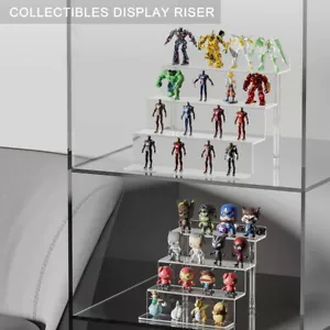 4 Tier Acrylic Rack Perfume Doll Model Car Ladder Display Stand Risers Shelf F - Picture 1 of 7