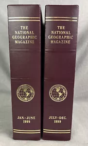 NATIONAL GEOGRAPHIC LOT OF 12 Jan-Dec 1999 with Maps FAUX LEATHER SLIP CASES - Imagen 1 de 5