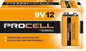 DURACELL PROCELL 9V 9 VOLT ALKALINE BATTERIES Bulk Lot of 12 - Picture 1 of 1