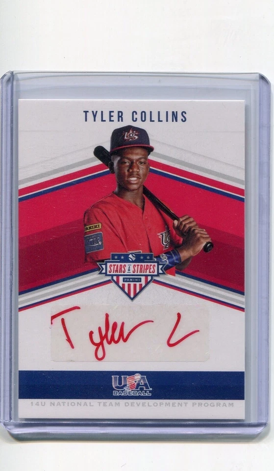 2018 Stars and Stripes 14U USA Team Signatures Tyler Collins Red Ink Auto 8/10 - Image 1 of 1