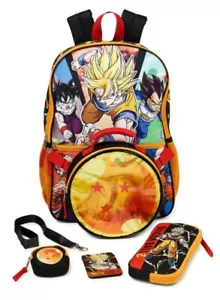 Dragon Ball Z, 17" Backpack Padded Laptop Sleeve with Lunchbox 5-Piece Set 🆓️📦 - Picture 1 of 4