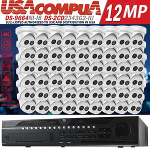 Hikvision 64CH IP Security System kit 4MP Turret Camera DS2CD2343G2-IU H265 Lot - Picture 1 of 24