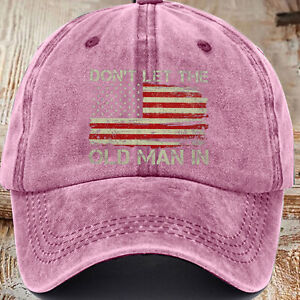 Don't Let The Old Man In Vintage American Flag Hat Low Profile Caps Baseball Cap