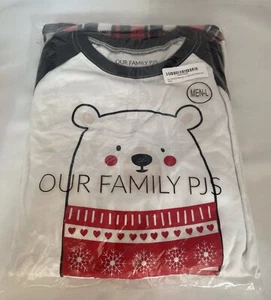 Family Pajamas Set Mens Plaid Check Bearly Awake Bear Large- Christmas-NWT - Picture 1 of 5