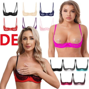 Frauen BH Spitze Nachtwäsche Offene Tassen Unterwäsche Ungefüttert Brassiere - Picture 1 of 138