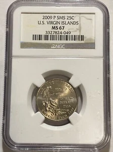 2009 P SMS US VIRGIN ISLANDS QUARTER NGC MS 67 - Picture 1 of 2