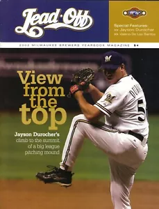 Milwaukee Brewers Jayson Durocher 2002 Lead Off Program Scorecard vs SF Giants - Foto 1 di 1