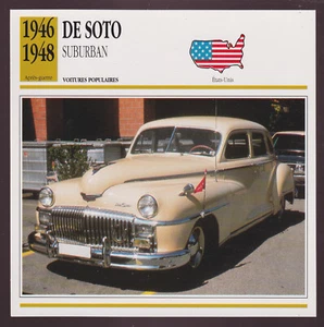 1946 1947 1948 De Soto DeSoto Suburban Chrysler Car Photo Spec Sheet French Card - Picture 1 of 1