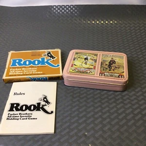 GIOCO ROOK VINTAGE E SCATOLA DI LATTA CON DUE MAZZI DI CARTE - Foto 1 di 13