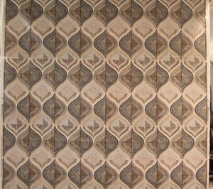Richloom Albion Cotton Slub Fabric remnant 54" x 2 yd 15" Brown tan geometric - Picture 1 of 5