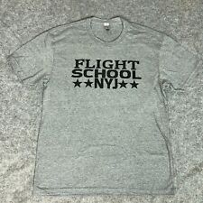 Flight Mens Shirt Large Gray Short Sleeve Tee Flight School NYJ Casual Top Logo