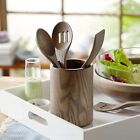 LIBBEY 4-PC ASH WOOD KITCHEN UTENSIL SET WITH WOODEN STORAGE CANISTER CONTAINER