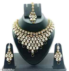 Indian Bollywood Bridal Choker Kundan Gold Plated Pearl Party Jewelry Necklace
