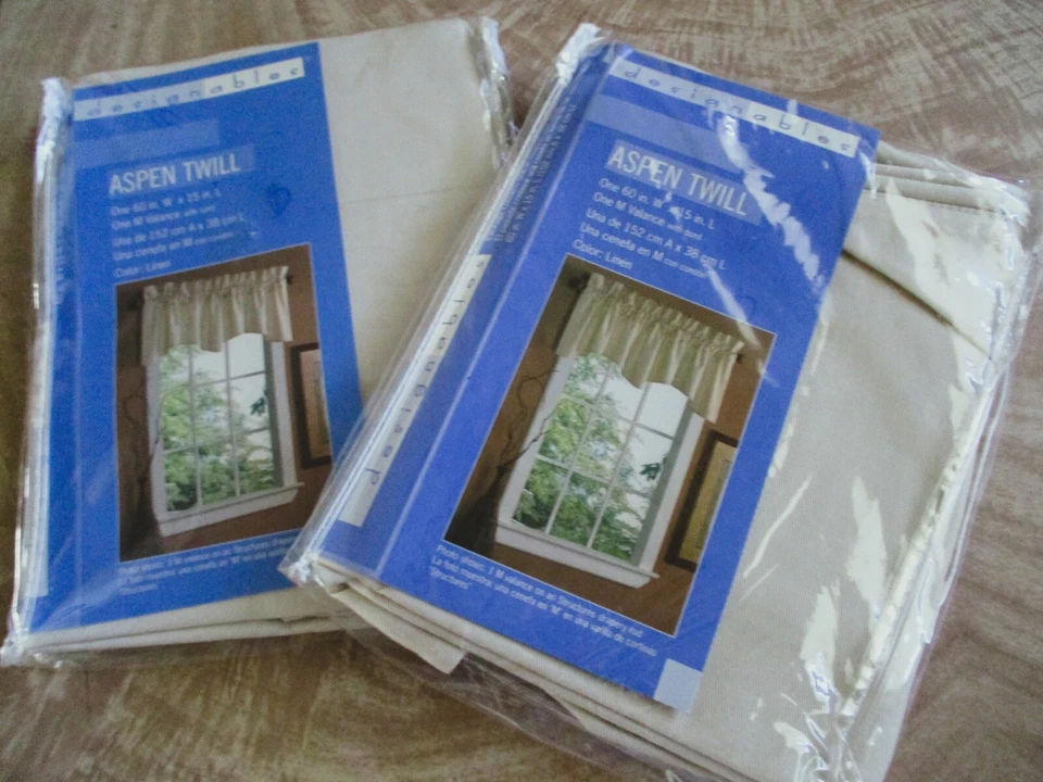 2 Aspen Twill Designables Valances in package light linen color - Image 1 of 3