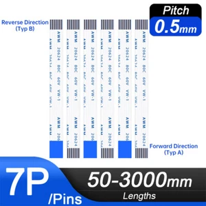 7 Pin FFC/FPC Flexible Flat Cable Ribbon Pitch 0.5mm AWM 20624 Length 50-3000mm - Picture 1 of 7
