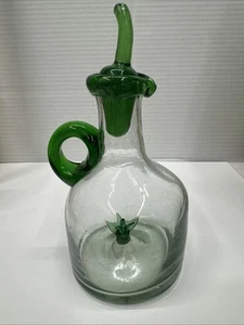 Decanter tequila in vetro soffiato con tappo jalapeño 3D cactus interno agave - Foto 1 di 9