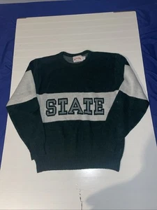 Vintage Michigan State Spartans Crewneck Nutmeg Made in USA Sweater - Picture 1 of 18