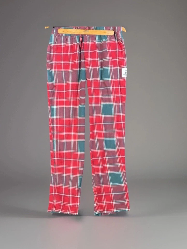 Pantalones de pijama Life Is Good para hombre rojos a cuadros de algodón pijamas para dormir salón talla M en muy buen estado Foto 1 de 4