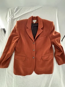 LL Bean Damen 18P Petite Kaschmir Wollmischung Blazer Burnt Orange Business USA - Bild 1 von 7