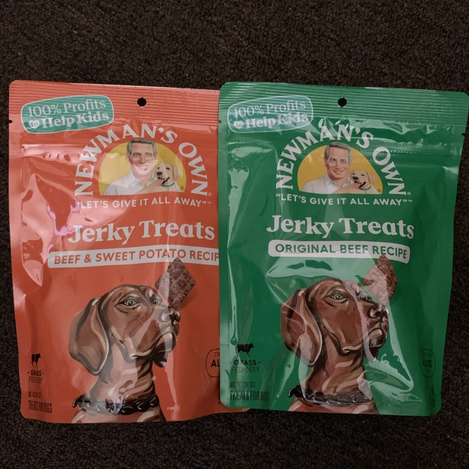 Paquete de 2 golosinas Newman's Own Beef Jerky para perros - originales / carne de res y batata Foto 1 de 1