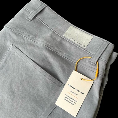 Pantalones de rendimiento Peter Millar Crown Sport 5 bolsillos Brevard gris 32x32 $180 Foto 1 de 4