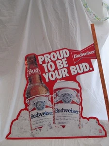 Vintage 1993 Budweiser Bier Proud To Be Your Bud Blechschild 29,5x29 - Bild 1 von 10