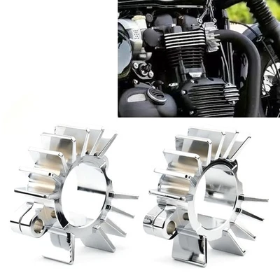 Exhaust Head Heat Sink Cooling Fin Clamps For T120 Bobber Street Scrambler Twin - Image 1 of 4