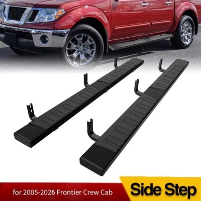 6" Running Boards For 05-24 Nissan Frontier Crew Cab Side Steps Aluminum Alloy Foto 1 de 4