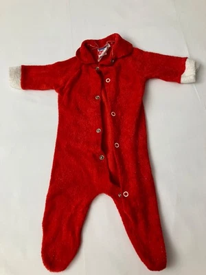 ROJO Vintage Tommee Tippee Terry Paño Bebé Recién Nacido Mameluco NAVIDAD?! Foto 1 de 4