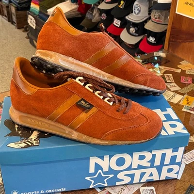 Deadstock 1970s NORTH STAR Sneakers Bata Shoes New Old Stock In Box NOS Orange Foto 1 de 4