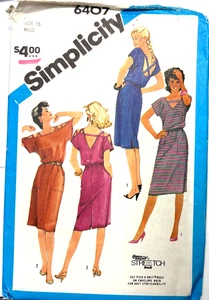 Simplicity Sewing Dress Size 16  Vintage  New Uncut 6407 - Picture 1 of 2