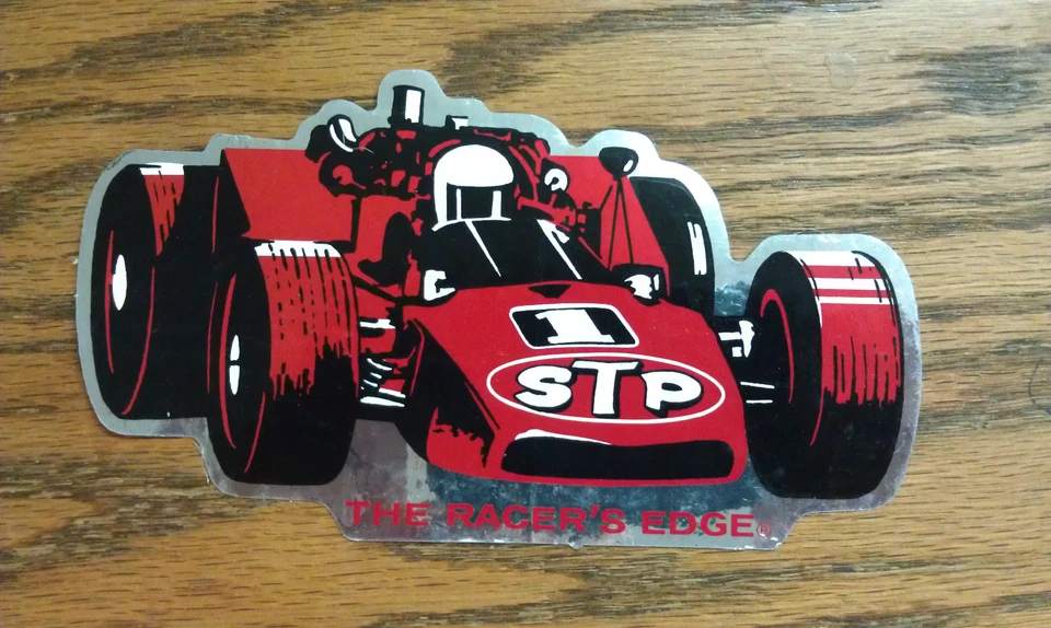 STP, Racing Car Sticker, The Racer's Edge, 5-1/2"  x  3", Indy car Foto 1 de 1