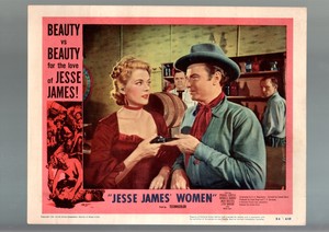 JESSE JAMES' WOMEN-1955-LOBBY CARD-VG/FN-WESTERN-PEGGIE CASTLE-DONALD  VG/FN