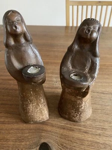 2 Figuren singende Engel/Mädchen Keramik Weber, Köln, Kerzenhalter - Bild 1 von 6