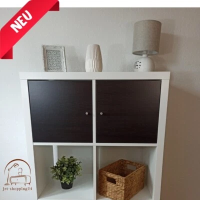 🔵🟡IKEA Kallax Einsatz Tür schwarz/weiß Regal Aufbewahrung Box Expedit - Bild 1 von 4