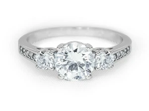 ANILLO de compromiso de boda promesa brillante de corte redondo de 2,50 quilates enchapado en oro talla 6-9 - Imagen 1 de 6