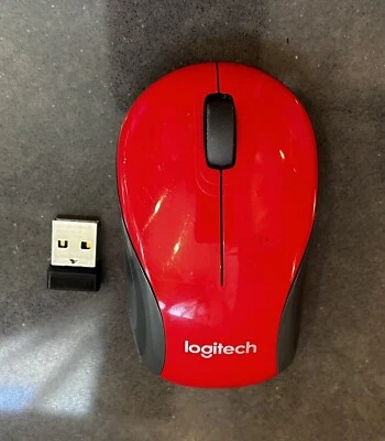 Logitech M187 Wireless Mini Mouse Pocket Portable Sized Red - Image 1 of 4