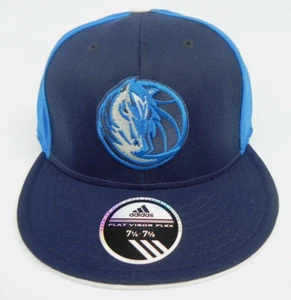 DALLAS MAVERICKS NBA 2-TONE FLEX-FIT FLAT BILL SIZE: M/L ADIDAS CAP HAT NEW! - Picture 1 of 9