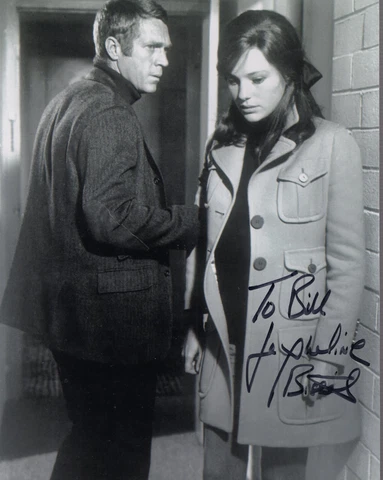 JACQUELINE BISSET authentic hand signed 8x10 photo     STEVE MCQUEEN     To Bill Cover