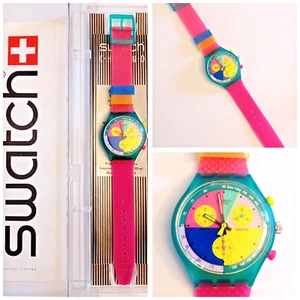 Swatch Chrono VARIANTE NOS Flash Arrow SCL100 1991 Vintage Orologio da polso - Foto 1 di 11