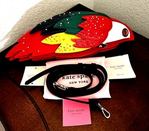 Kate Spade Rio Parrot Bird Italian Leather Crossbody Novelty Bag Purse Rare NWT - Picture 1 of 15