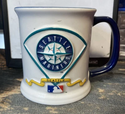 Seattle Mariners, logotipo 3d, café, té, taza, taza, MLB, béisbol, Liga Americana Foto 1 de 4