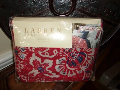 NUEVO EN PAQUETE Falda de Cama Ralph Lauren Villa Martine Roja Multi Floral Queen Foto 1 de 3
